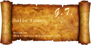 Galle Tiborc névjegykártya
